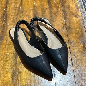 Sam Edelman Black Leather Slingback Flats